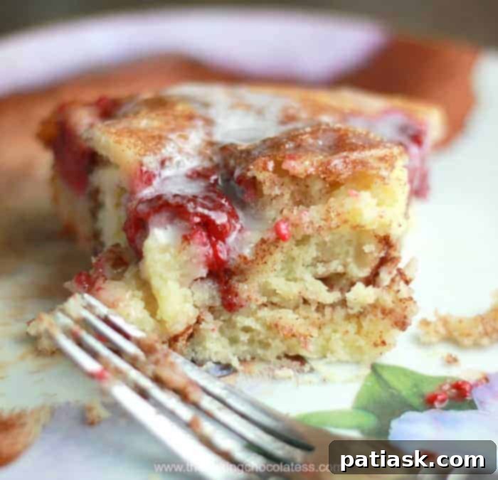 Lush Raspberry Cinnamon Swirl Coffee Cake