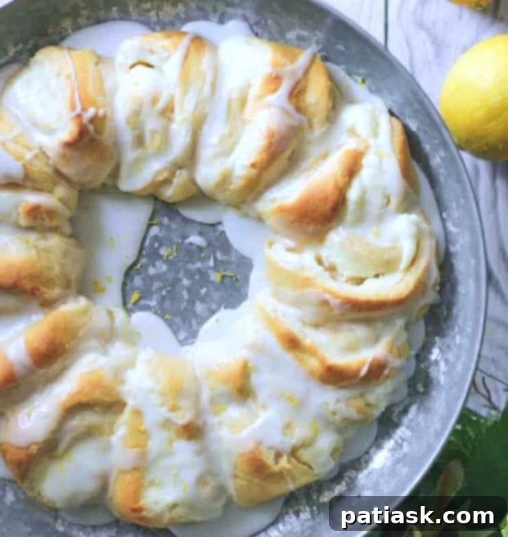 Lemon-Cream Cheese Crescent Ring - mothers day desserts