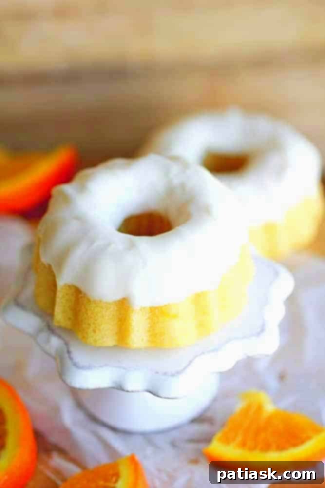 Creamy Orange Glazed Mini Bundt Pound Cakes 8 Orange Cream Glazed Pound Cakes, perfect for gifting