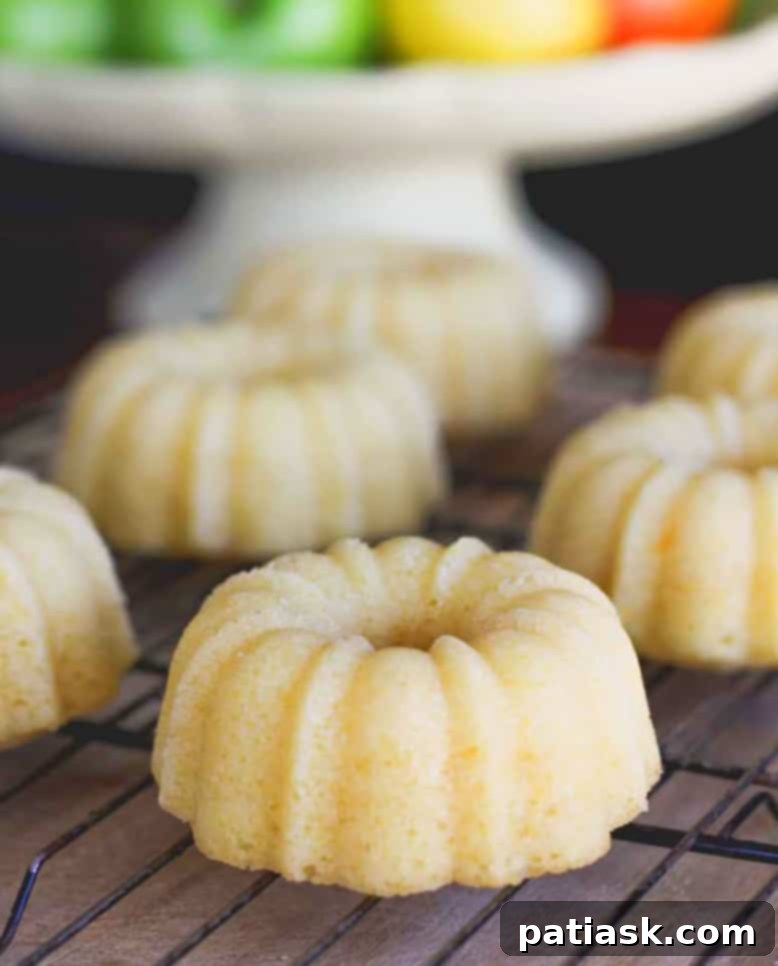 Creamy Orange Glazed Mini Bundt Pound Cakes 5 Mini Orange Cream Glazed Pound Cakes ready to serve