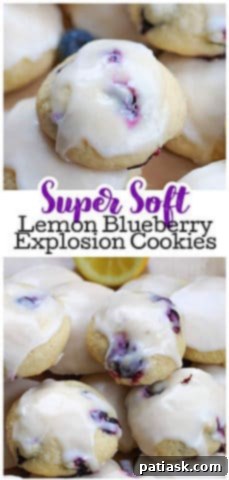 Spring cookies with lemon and blueberries