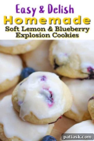 Soft Lemon & Blueberry Explosion Cookies