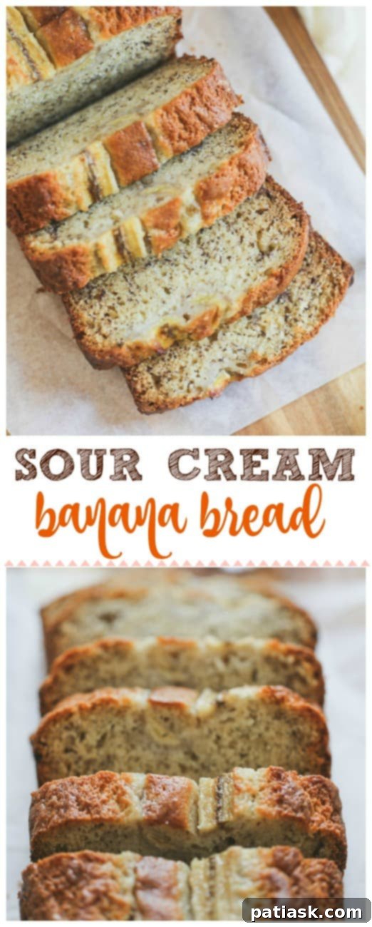 Sour Cream Banana Bread slices