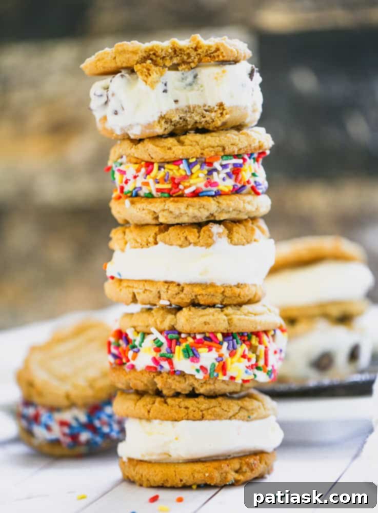 Peanut Butter Cookie Ice Cream Sandwiches: a delicious summer dessert