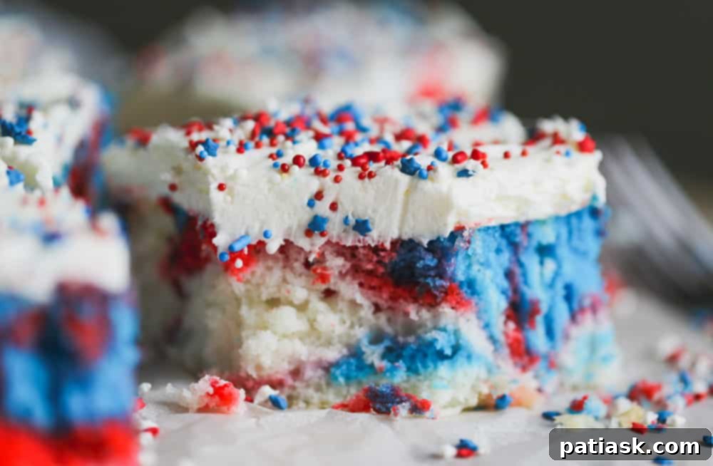 Stars and Stripes Vintage Cake 2 tie dye Retro Red White and Blue Cake recipe 4th of July patriotic