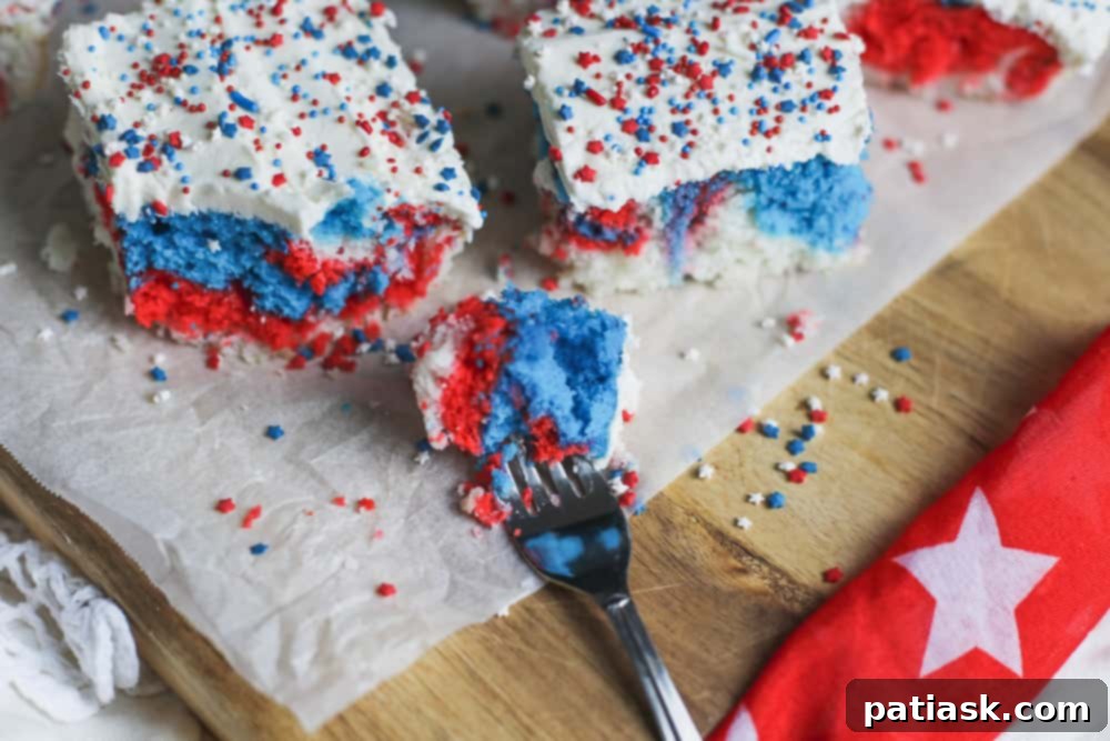 Stars and Stripes Vintage Cake 8 tie dye Retro Red White and Blue Cake patriotic recipe