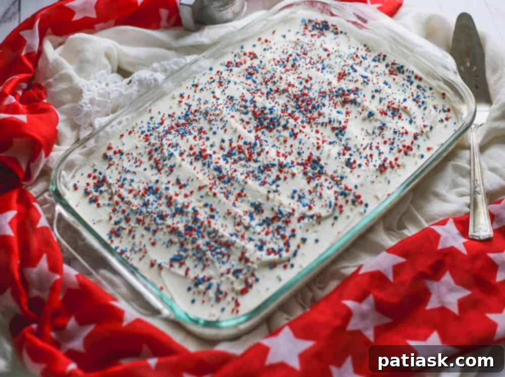 Stars and Stripes Vintage Cake 9 Retro Red White and Blue Cake recipe 4th of July patriotic