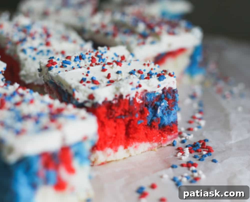 Stars and Stripes Vintage Cake 5 tie dye Retro Red White and Blue Cake recipe 4th of July patriotic