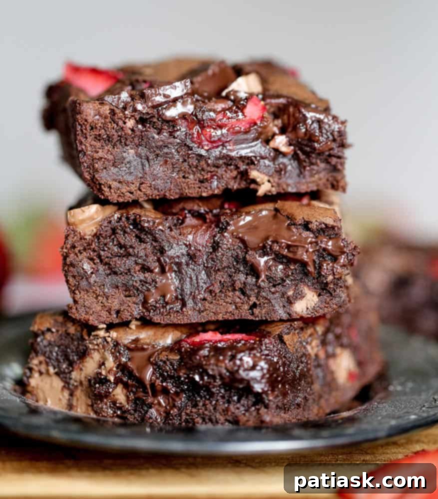 chocolate strawberry brownies