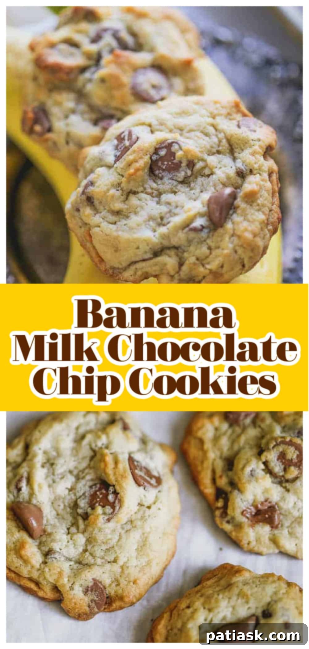 Banana Milk Chocolate Chip Cookies
