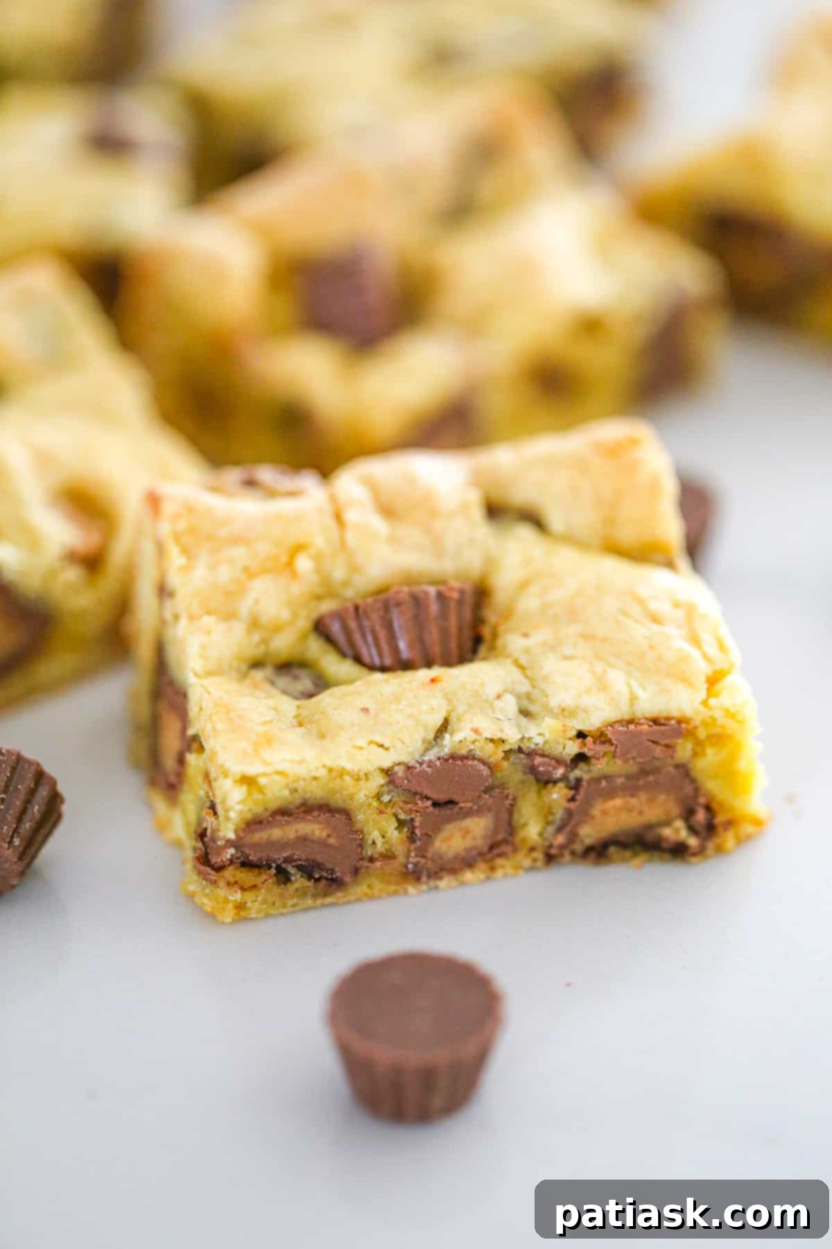 Irresistible Reese's Cookie Bars 6 Reese's Chocolate Chip CAKE MIX Cookie Bars recipe with peanut butter