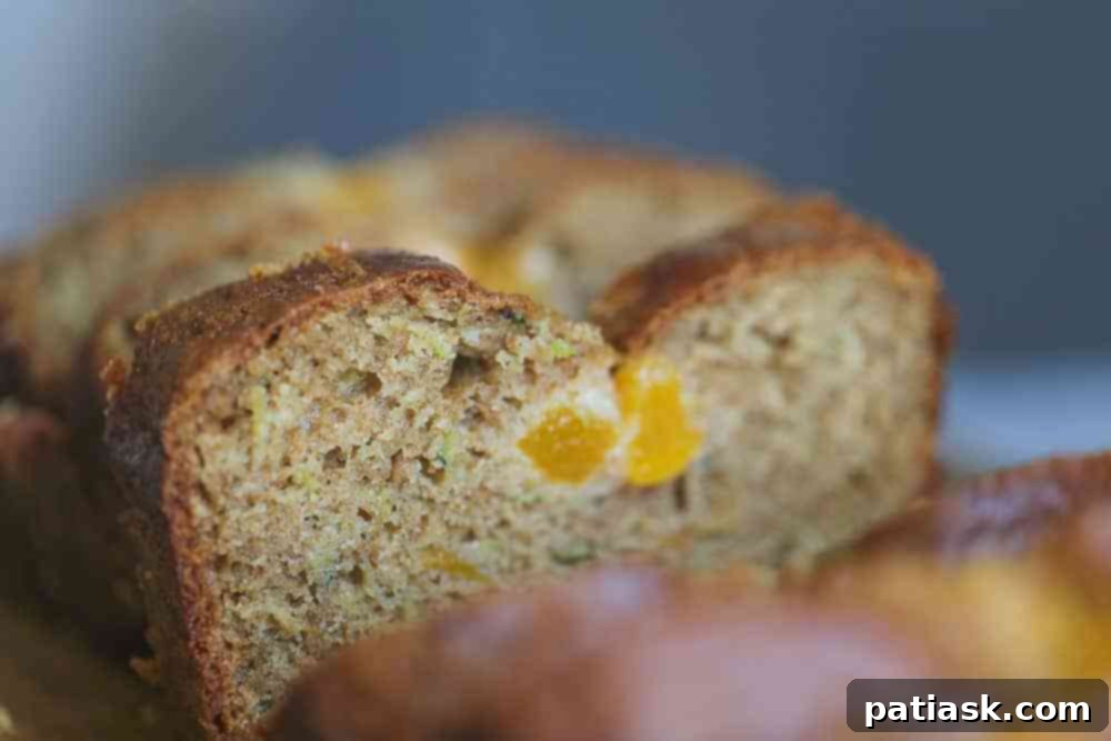 Wholesome Peach Zucchini Bread 4 Healthy Peach Zucchini Bread recipe close-up