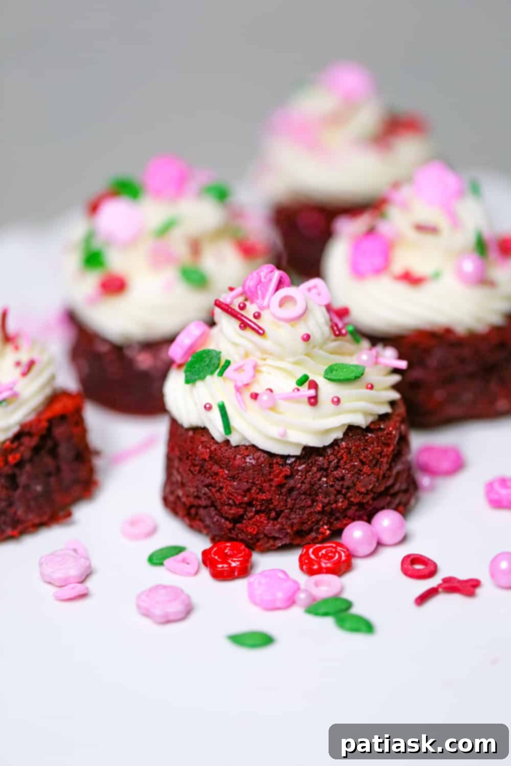Over 50 Irresistible Cream Cheese Treats 33 Mini Red Velvet Brownies with Vanilla Bean Cream Cheese Frosting