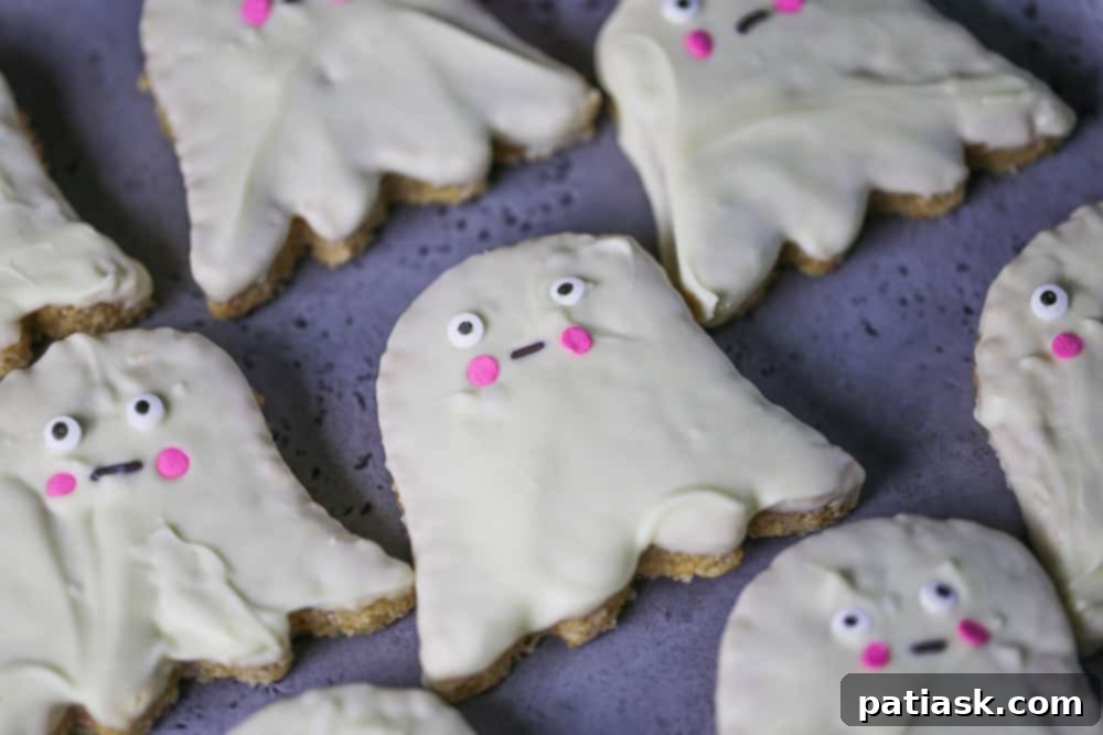 Peanut butter Rice Krispie ghosts treats Halloween no bake desserts