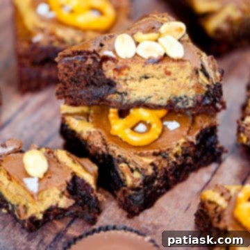 Decadent Nutella and Peanut Butter Cup Brownies 8 Chocolate Nutella & Peanut Butter Cup Brownies