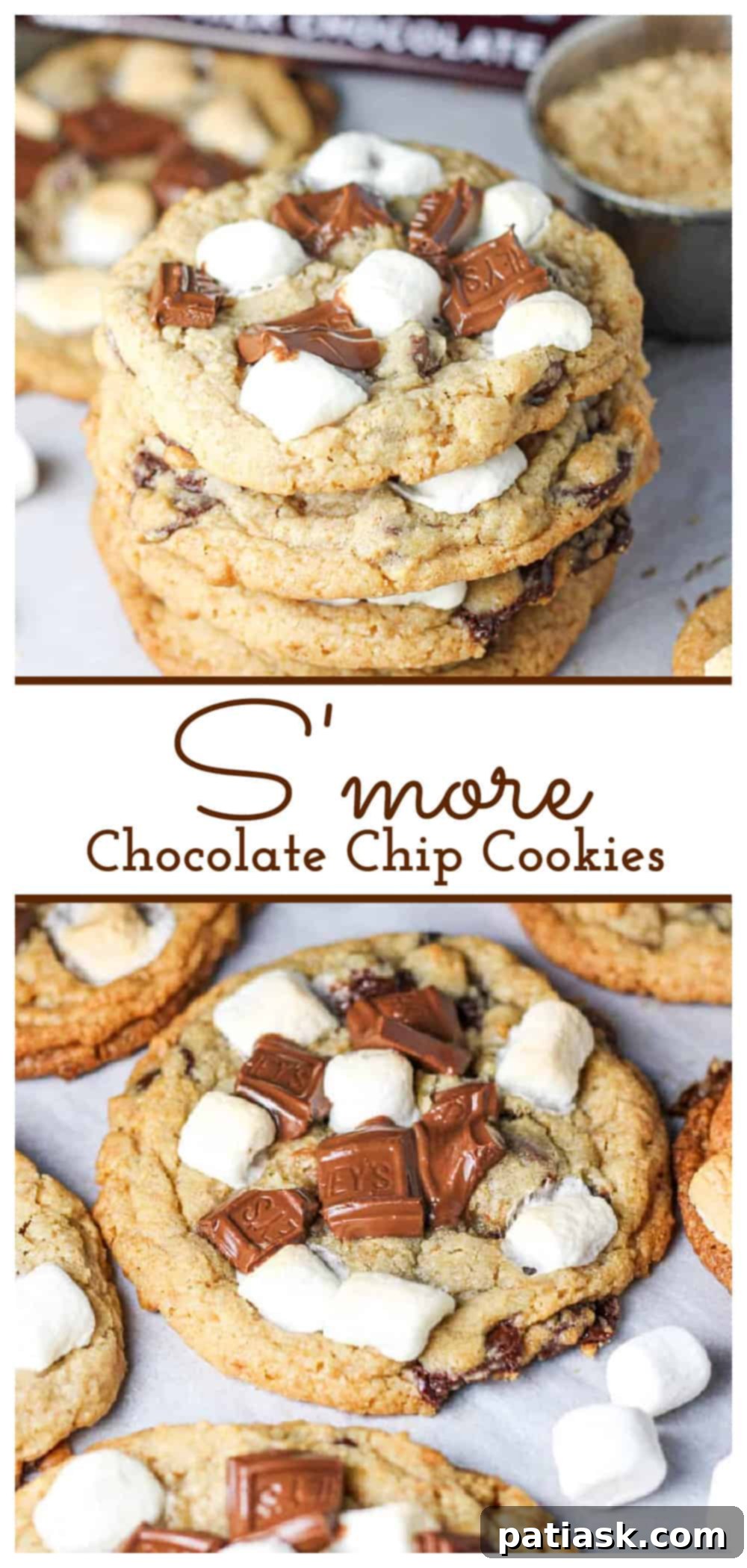 Ultimate Gooey S'mores Chocolate Chip Cookies 6 S'more Chocolate Chip Gooey Bliss Cookies