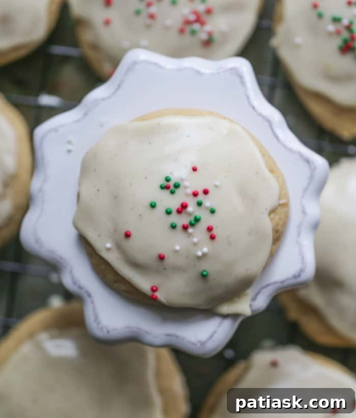 Holiday Eggnog Glazed Treats 2 Delicious Glazed Eggnog Cookies on a plate