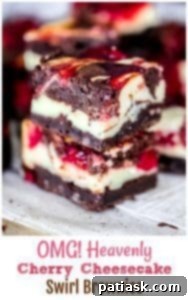 OMG! Heavenly Cherry Cheesecake Swirl Brownies