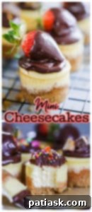 Mini cheesecakes baking in a special pan