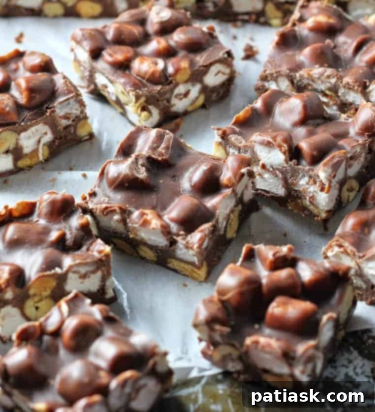 45 Delightful Easter and Spring Desserts 7 Heavenly Chocolate Rocky Road Candy! {5 Ingredients!} easy easter desserts
