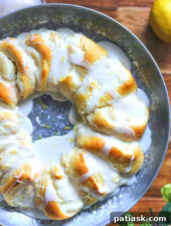 45 Delightful Easter and Spring Desserts 6 Lemon-Cream Cheese Crescent Ring - spring desserts