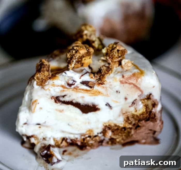 Reese's Puffs Treat Ice Cream Sundae Cake