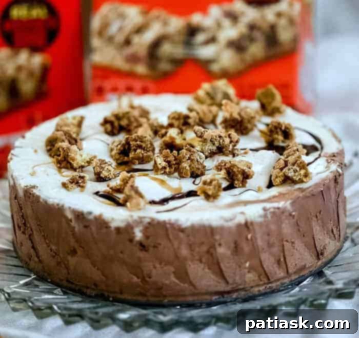 Delicious Reese's Puffs ice cream cake slices
