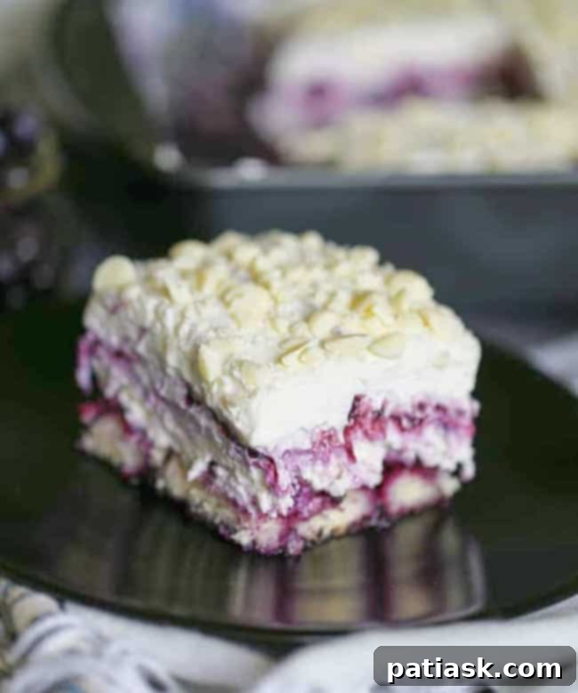 Velvet Blueberry Cheesecake Stack 7 blueberry cheesecake lasagna - blueberry layered dessert