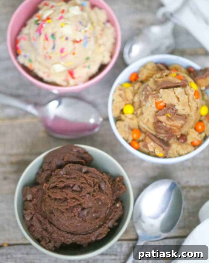 Delicious assortment of 4 Edible No-Bake Cookie Dough recipes
