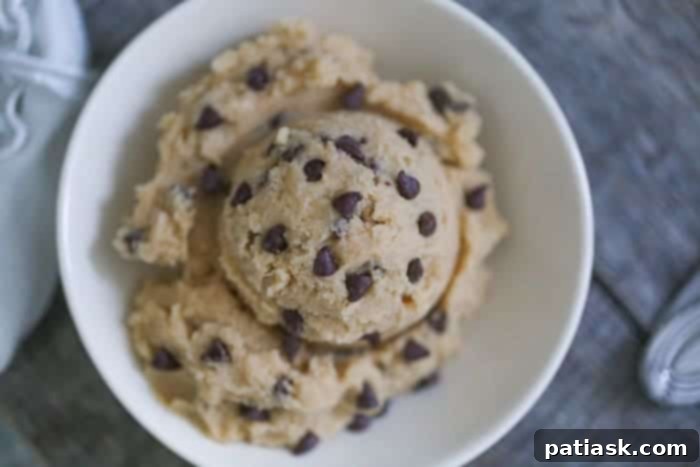 Variety of Edible Cookie Dough flavors in small bowls