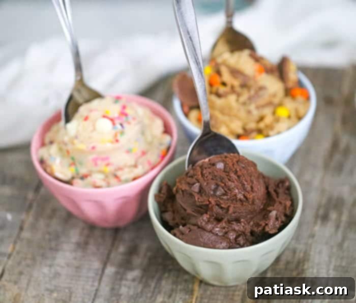 Close-up of Edible Chocolate Brownie Batter Cookie Dough texture