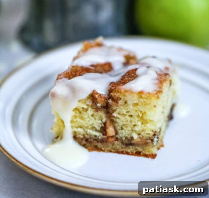 Apple Cinnamon Swirl Coffee Cake 2 Coffee Cake slice with apple and cinnamon