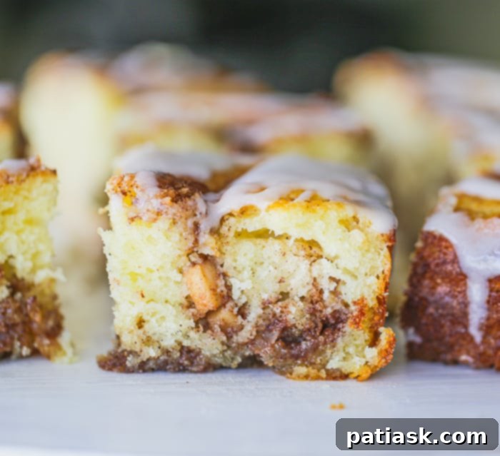 Apple Cinnamon Swirl Coffee Cake 7 Large slice of Apple Cinnamon Roll Coffee Cake