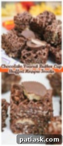Reese's Stuffed chocolate Peanut Butter Cup Krispies Treats recipe