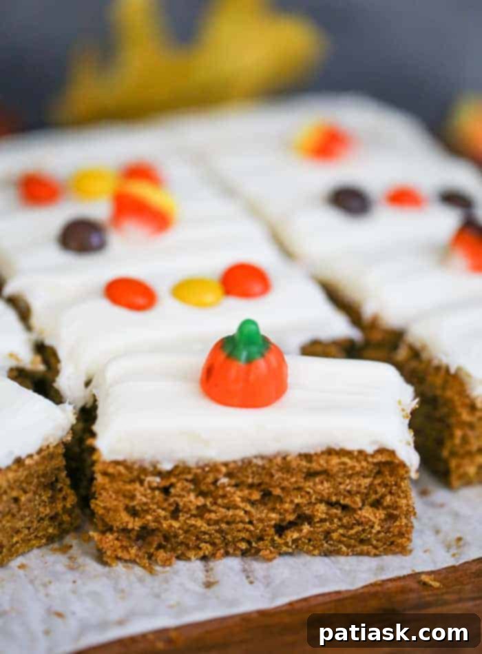 Decadent Harvest Pumpkin Bars 3 bars with candy