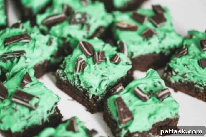 Cool Mint Triple Chocolate Fudge Brownies 7 St. Patrick's Day dessert display with Triple Chocolate Mint Brownies