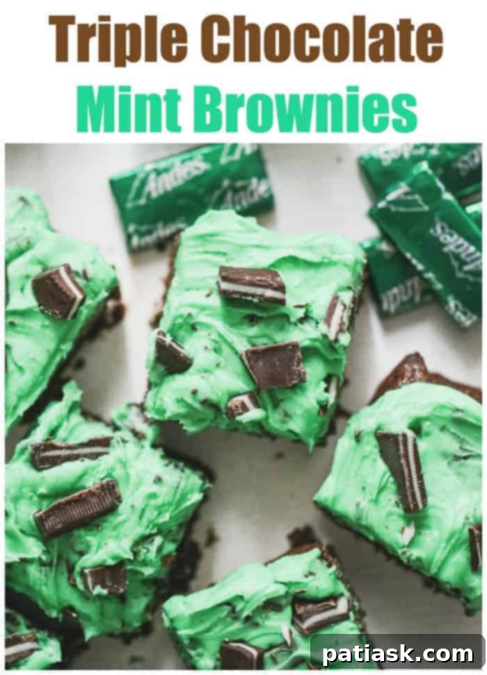 Cool Mint Triple Chocolate Fudge Brownies 9 Triple Chocolate Mint Brownies with White Chocolate Buttercream Frosting