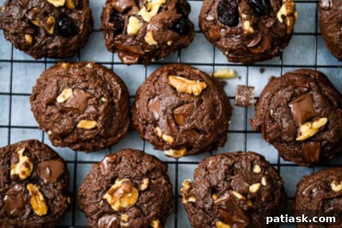 Decadent Brownie Walnut Chunk Cookies 5 Brownie Walnut Chocolate Chunk Cookies - Vegan & GF Options too!