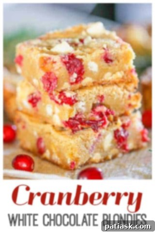 Cranberry white chocolate blondies