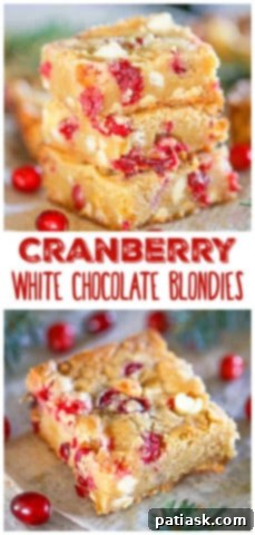 Cranberry white chocolate blondies