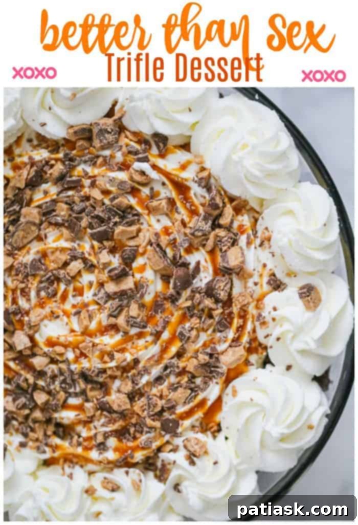 Divine Bliss Trifle 8 Side view of chocolate trifle dessert with elegant layers