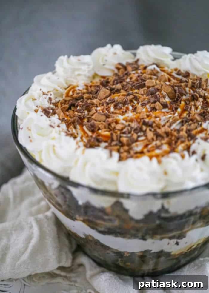 Divine Bliss Trifle 4 Assembled Better Than Sex Trifle Dessert showing all delicious layers