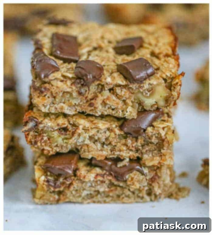 Wholesome Chunky Monkey Oat Bars 2 Healthy Chunky Monkey Oatmeal Bars - a quick, easy, and healthy dessert recipe