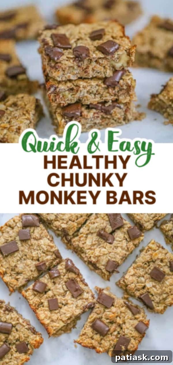 Wholesome Chunky Monkey Oat Bars 9 BAKED GOODS: Healthy Chunky Monkey Oatmeal Bars recipe