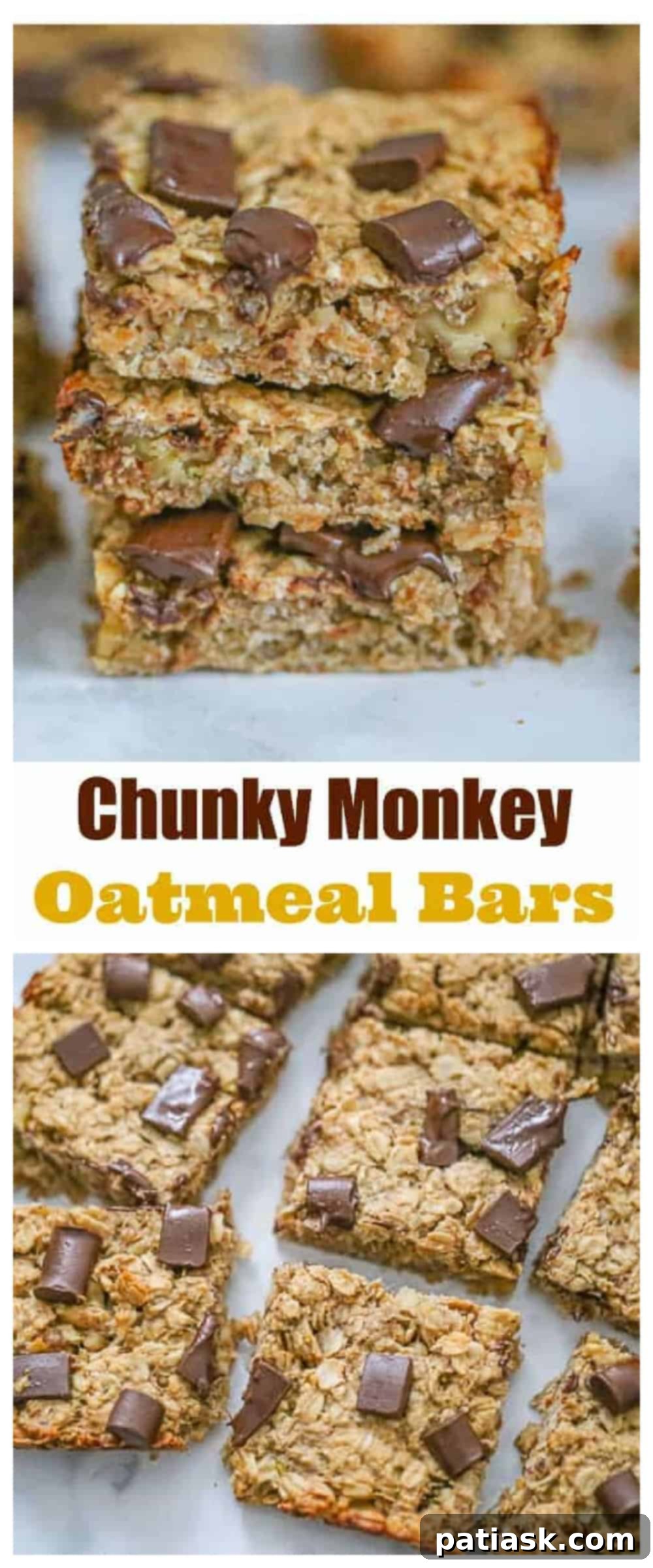 Quick treats: Chunky Monkey Oatmeal Bars, a healthy dessert recipe
