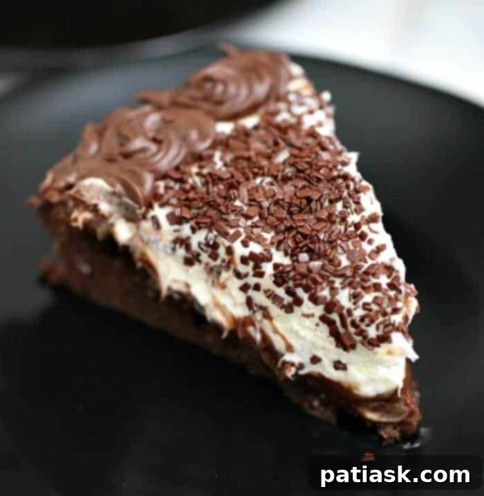 Decadent Chocolate Brownie Cheesecake 8 Full view of a decorated Chocolate Brownie Cheesecake Dessert