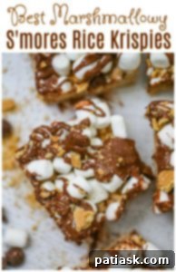 No-Bake S'mores Krispie Bars 10 Close-up of a single S'mores Rice Krispies treat