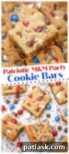 Patriotic M&M Party Cookie Bars