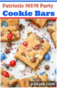 Patriotic M&M Party Cookie Bars