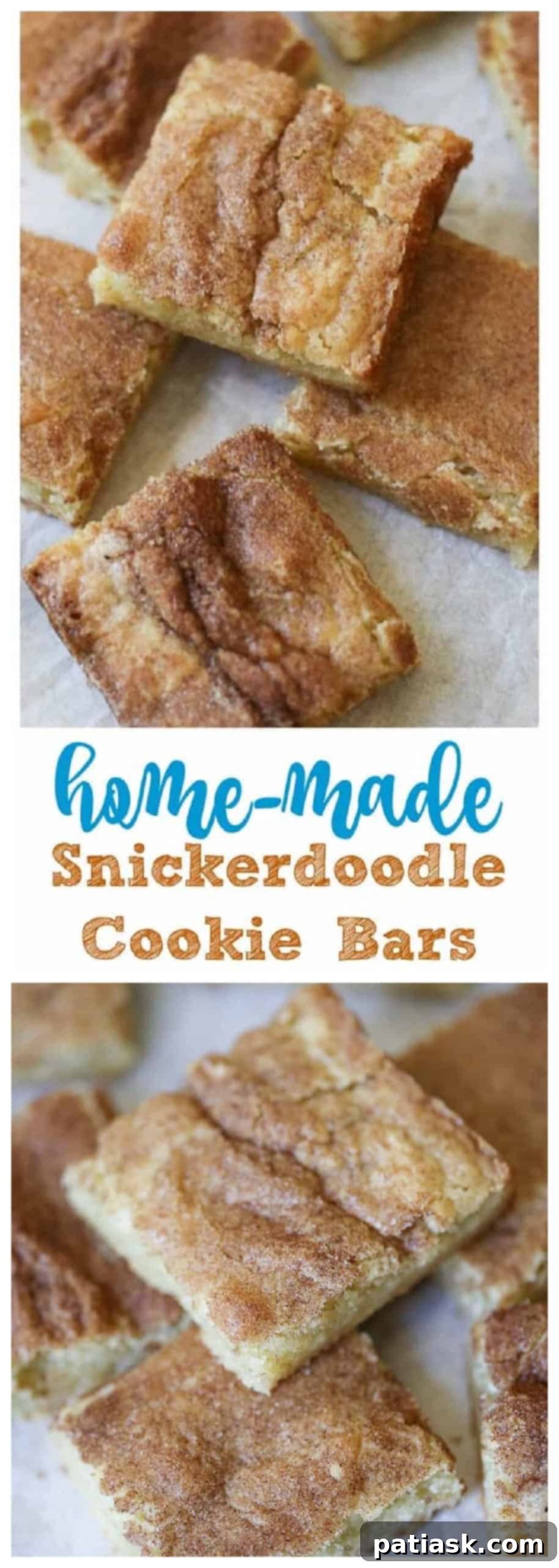 Home-made Snickerdoodle Cookie Bars